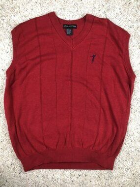 Fairway Outfitters Red Sweater Vest Size Large Cotton Knit Vest Golfing W Logo